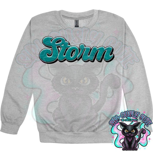 Faux 3D Puff Storm Teal Mascot