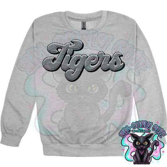 Faux 3D Puff Tigers Gray Mascot