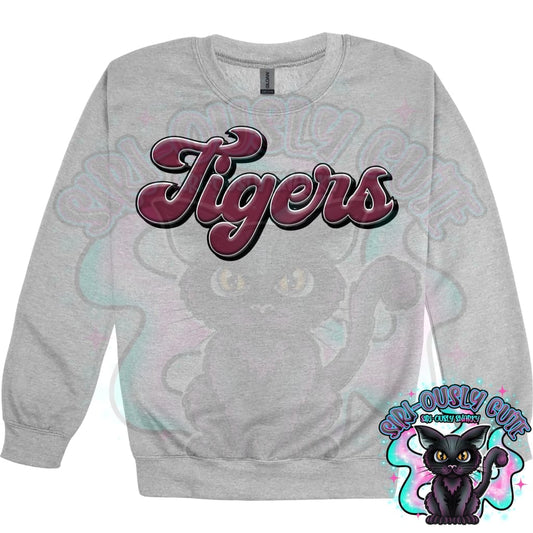 Faux 3D Puff Tigers Maroon Mascot