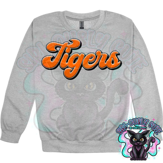 Faux 3D Puff Tigers Orange Mascot