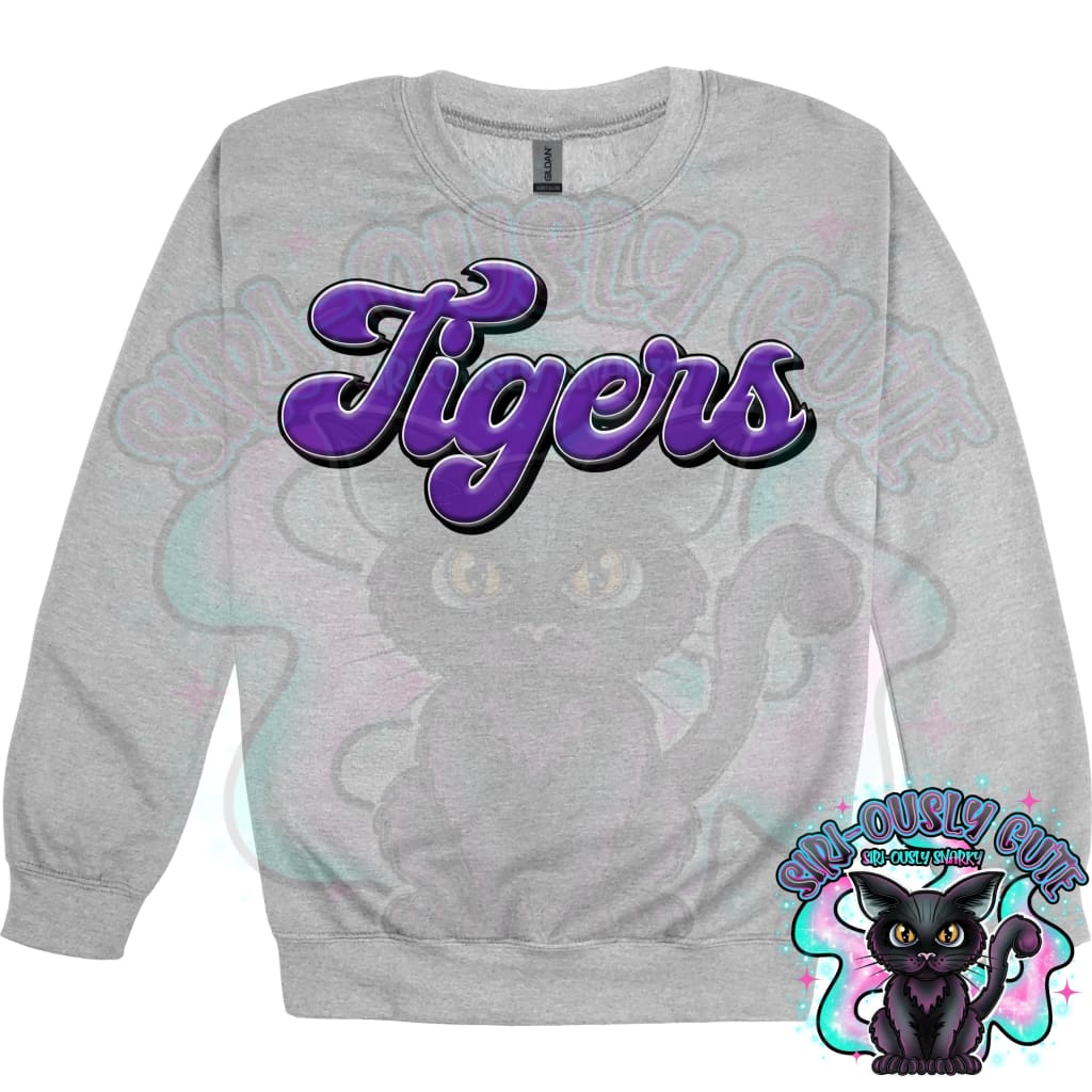 Faux 3D Puff Tigers Purple Mascot