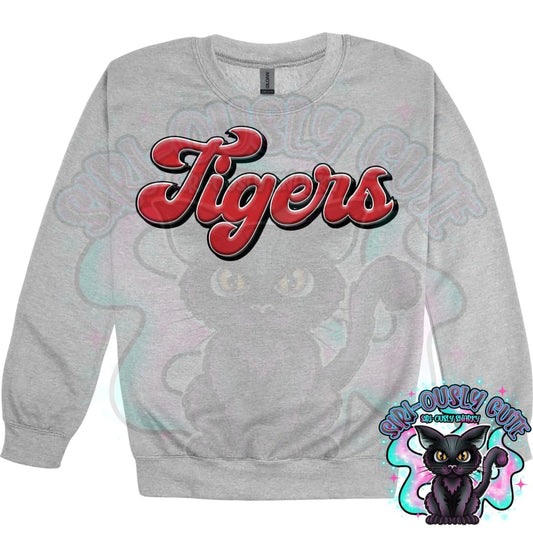 Faux 3D Puff Tigers Red Mascot