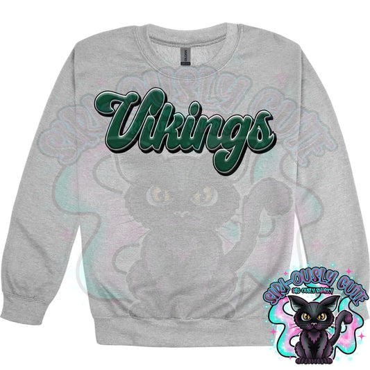 Faux 3D Puff Vikings Dark Green Mascot