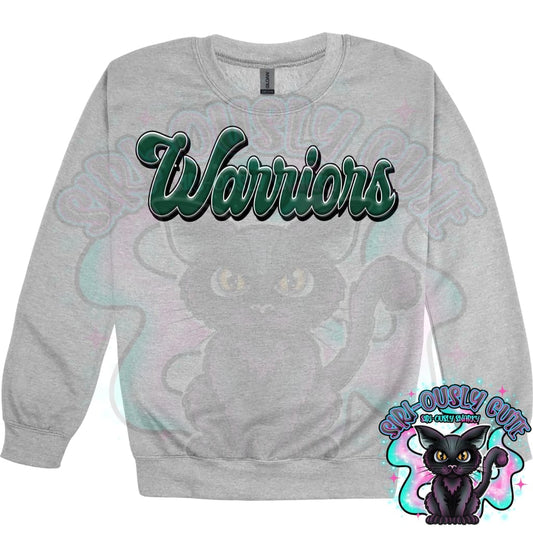 Faux 3D Puff Warriors Dark Green Mascot
