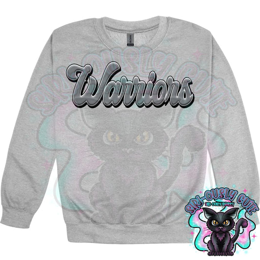 Faux 3D Puff Warriors Gray Mascot