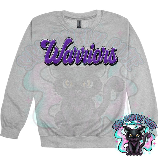 Faux 3D Puff Warriors Purple Mascot