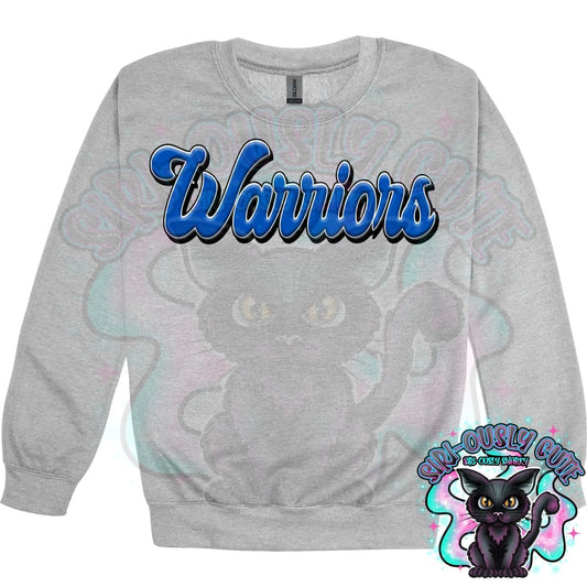 Faux 3D Puff Warriors Royal Blue Mascot