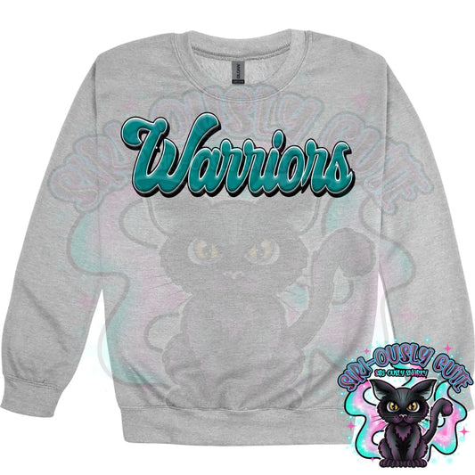 Faux 3D Puff Warriors Teal Mascot