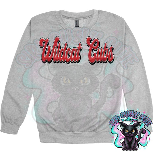 Faux 3D Puff Wildcat Cubs Red Mascot