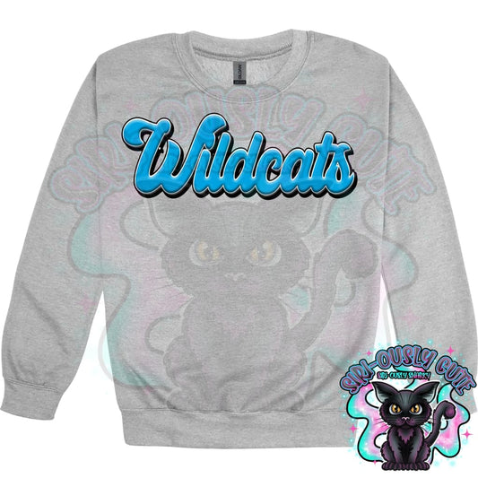 Faux 3D Puff Wildcats Columbia Blue Mascot