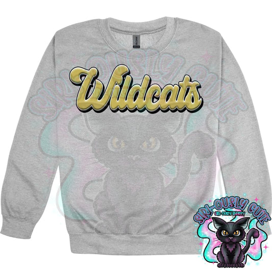 Faux 3D Puff Wildcats Vegas Gold Mascot