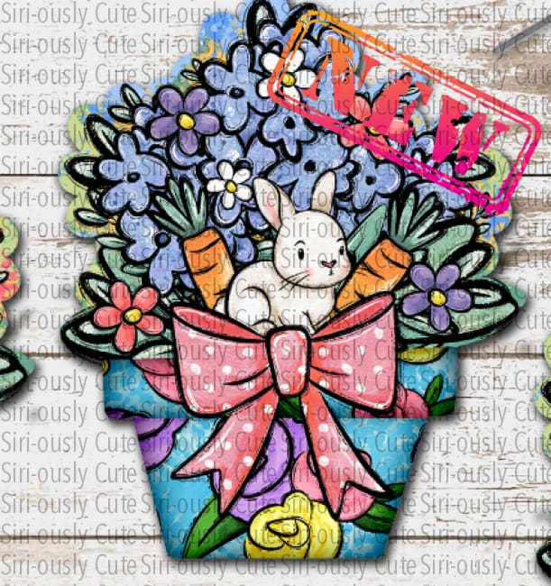 Flower Pot - Bunny Sublimation Transfer