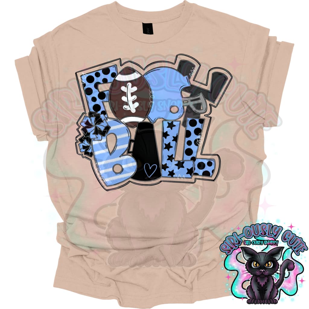 Football Word Art Columbia Blue Black Mascot