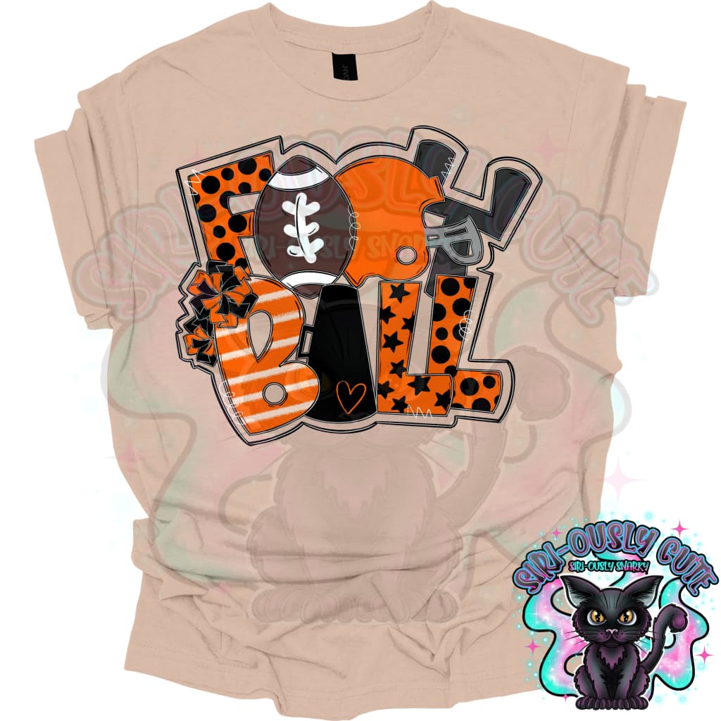Football Word Art Orange Black Mascot