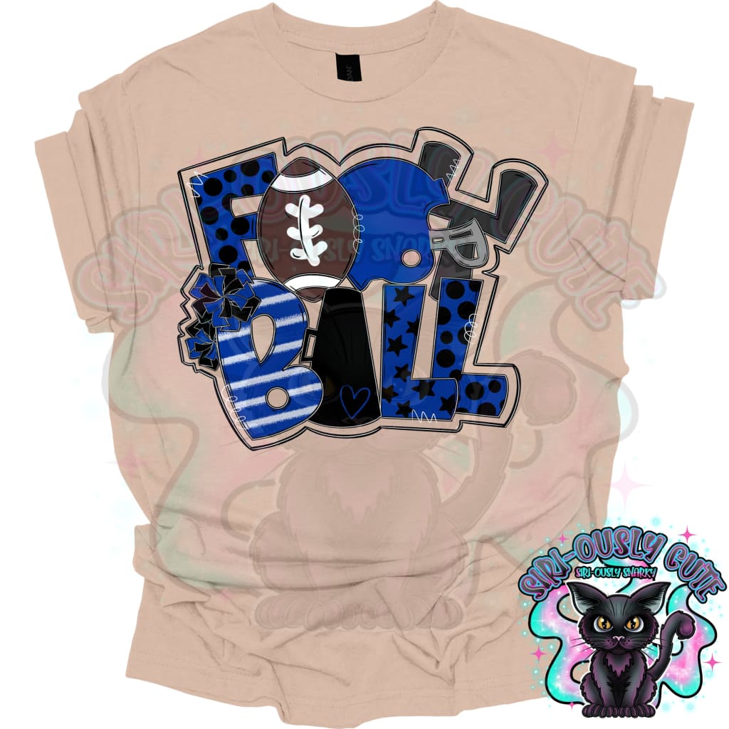 Football Word Art Royal Black Mascot