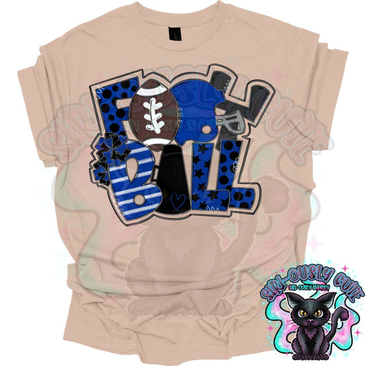 Football Word Art Royal Black Mascot