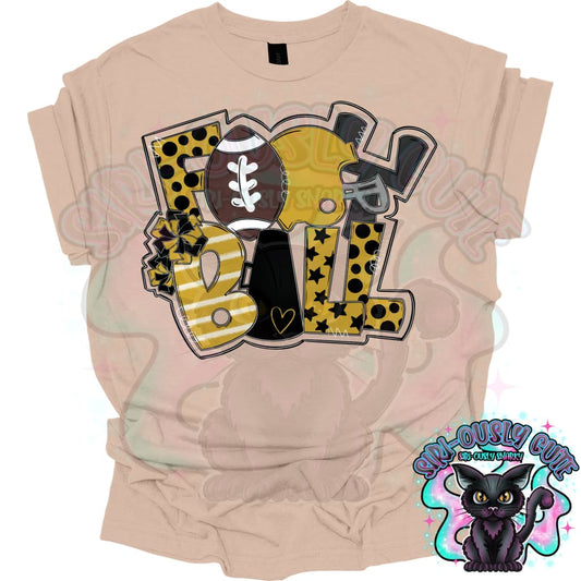 Football Word Art Vegas Gold Black Mascot