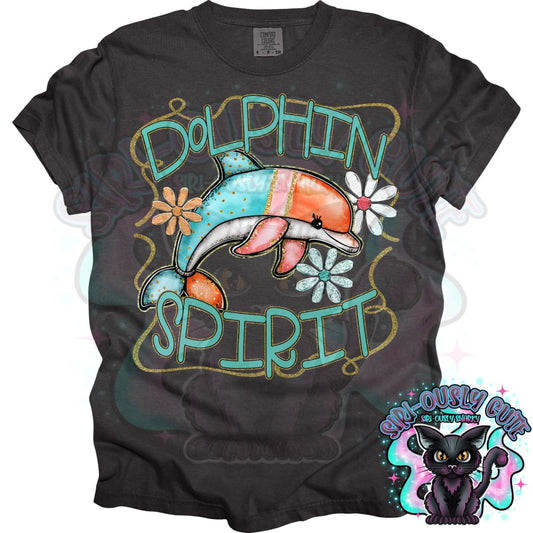 Funky Retro Spirit Dolphin Mascot
