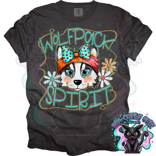Funky Retro Spirit Wolfpack Mascot