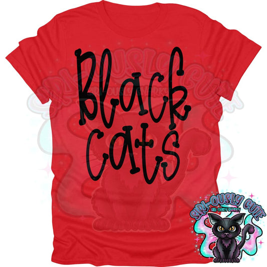 Funky Serif Black Cats Mascot