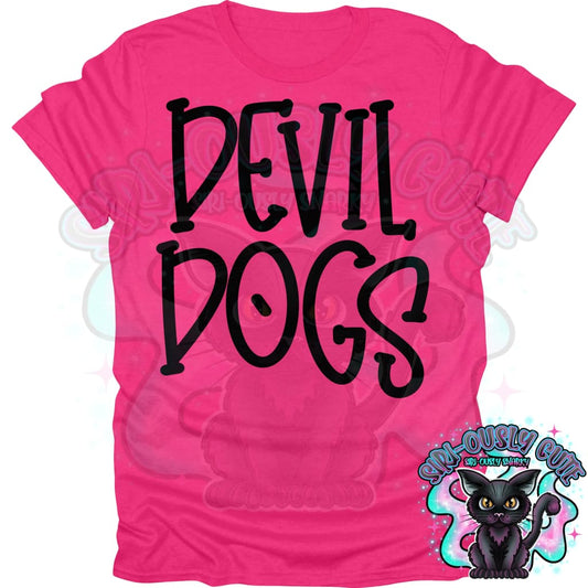 Funky Serif Devil Dogs Mascot