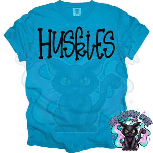 Funky Serif Huskies Mascot