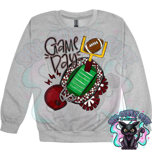 Game Day Football Field Maroon Mascot