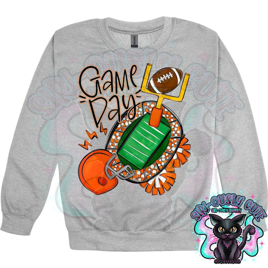 Game Day Football Field Orange Mascot