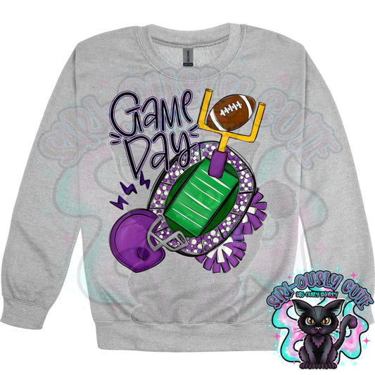 Game Day Football Field Purple Mascot