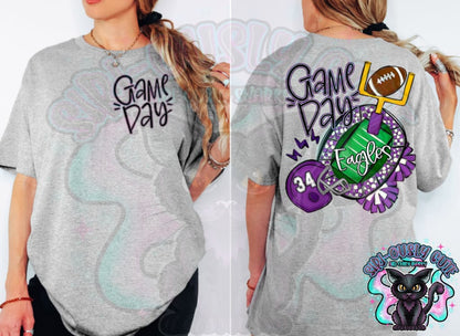 Game Day Football Field Purple Mascot
