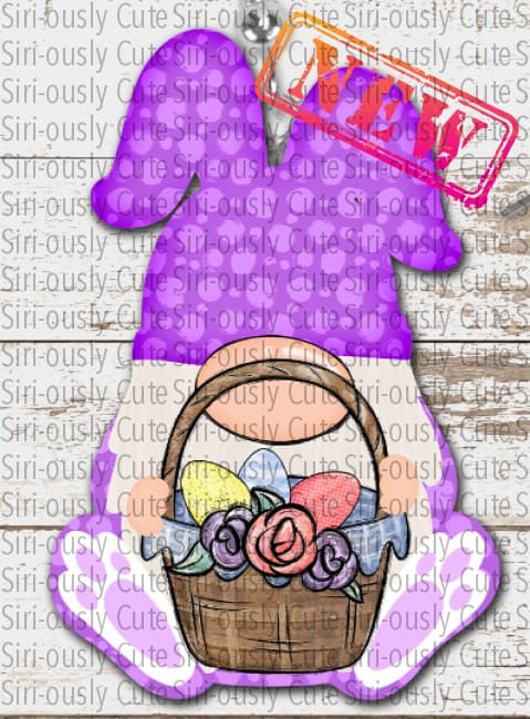 Gnome Bunny - Purple Basket Sublimation Transfer