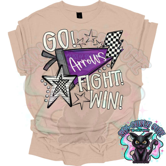 Go Fit Win Pennants Arrows Purple Mascot