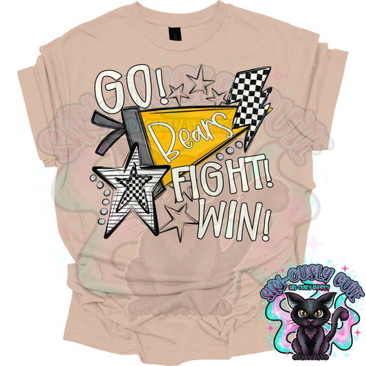 Go Fit Win Pennants Bears Yellow Mascot