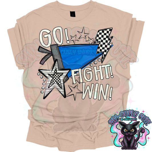 Go Fit Win Pennants Custom Blue Mascot