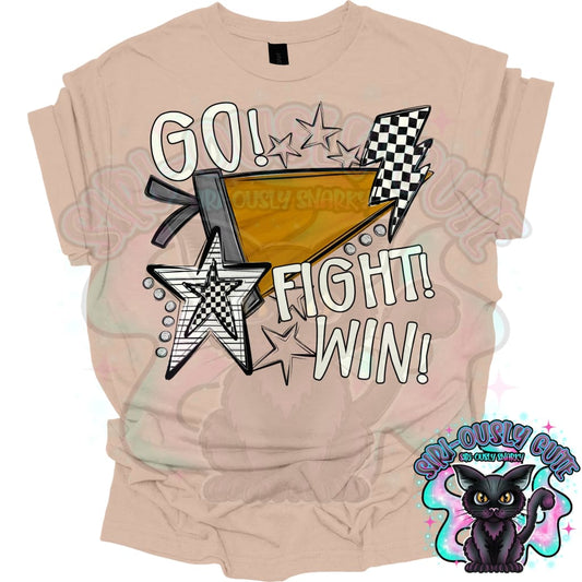 Go Fit Win Pennants Custom Gold Mascot