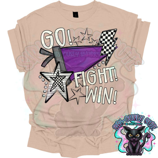 Go Fit Win Pennants Custom Purple Mascot