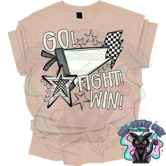Go Fit Win Pennants Custom White Mascot