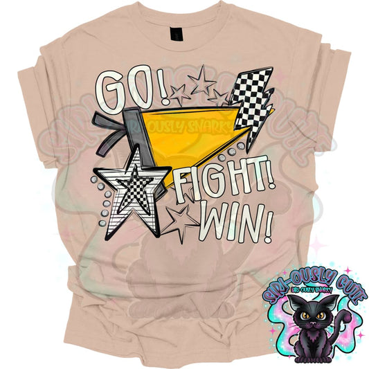Go Fit Win Pennants Custom Yellow Mascot