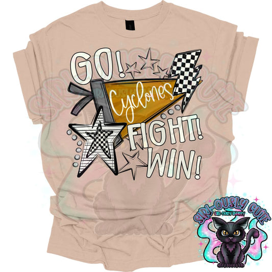 Go Fit Win Pennants Cyclones Gold Mascot