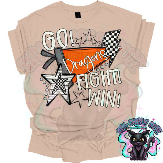 Go Fit Win Pennants Dragons Orange Mascot