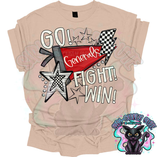 Go Fit Win Pennants Generals Red Mascot
