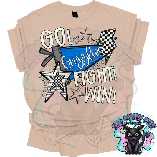 Go Fit Win Pennants Grizzlies Blue Mascot