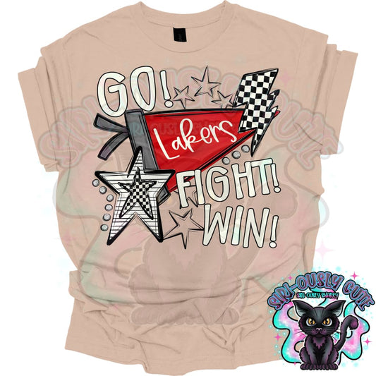 Go Fit Win Pennants Lakers Red Mascot