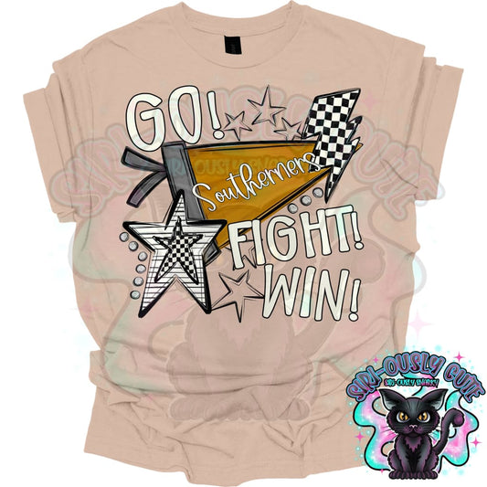 Go Fit Win Pennants Southerners Gold Mascot