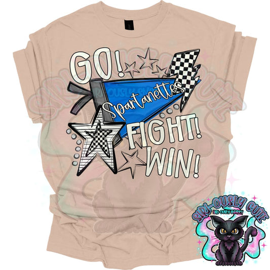 Go Fit Win Pennants Spartanettes Blue Mascot