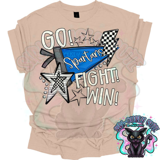 Go Fit Win Pennants Spartans Blue Mascot