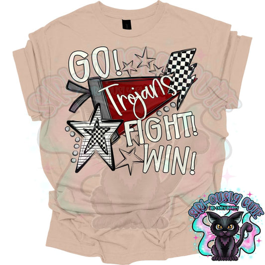 Go Fit Win Pennants Trojans Maroon Mascot