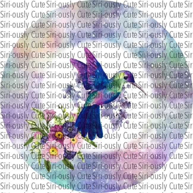 Hummingbird And Flowers Round