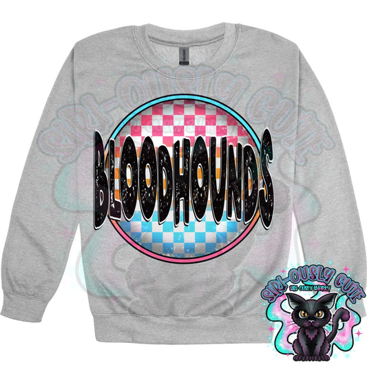Neon Checker Circle Mascot Bloodhounds Mascot