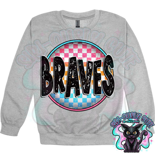 Neon Checker Circle Mascot Braves 2 Mascot